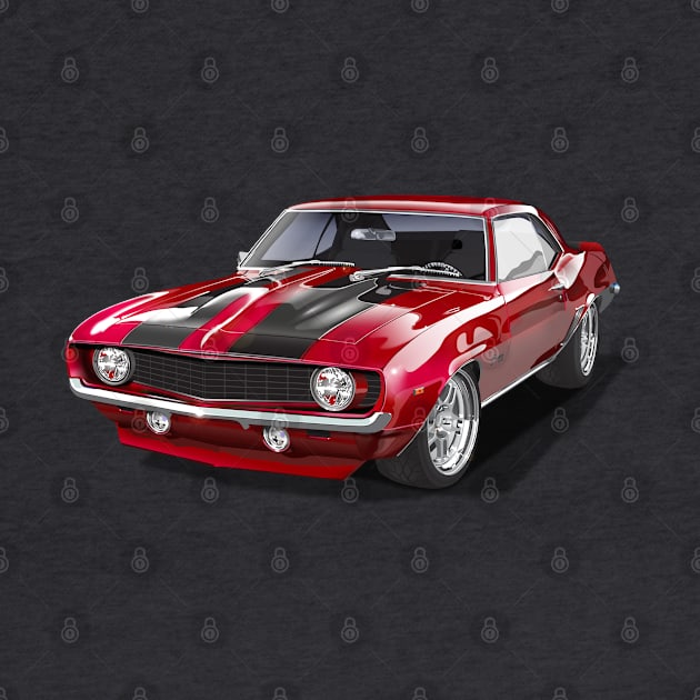 Chevy Camaro Muscle Car 1969 Red by TheStuffInBetween